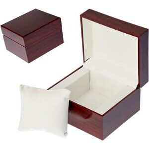 Wood Watch Box Display Case with Pillow Jewelry Storage Gift Holder Unisex